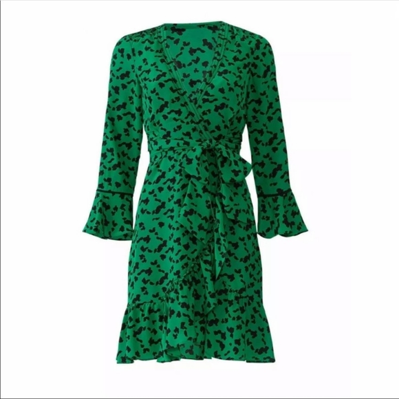 Tanya Taylor Nomi Green Silk Wrap Dress 4 - Picture 11 of 11